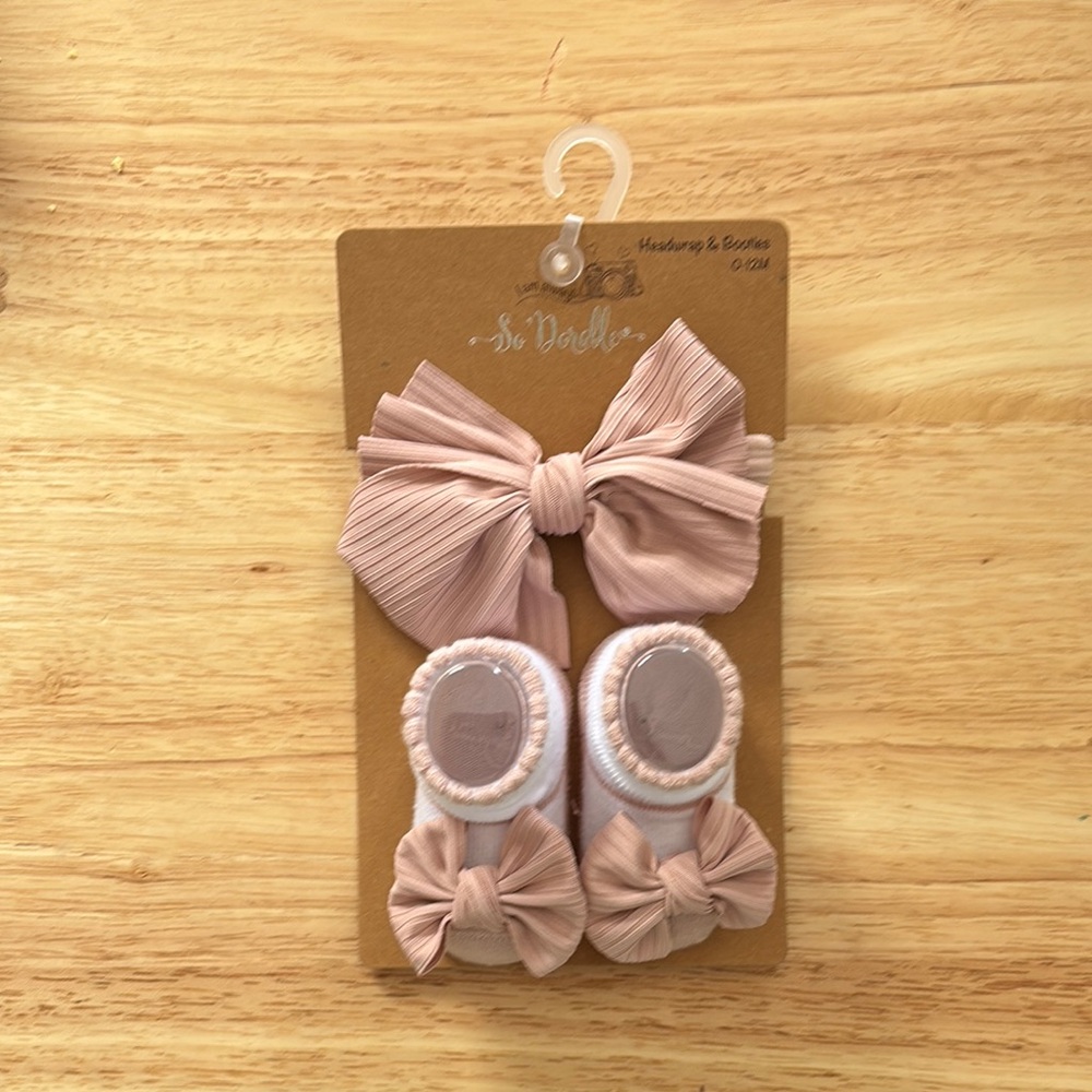 Pink Hair Bow and Shoe Set